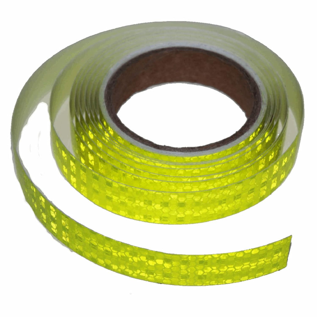 Fluorescent Yellow Reflective Tape Outdoor Waterproof 1 inch, High Visibility Warning Safety Industrial Marking Tape (15 feet)