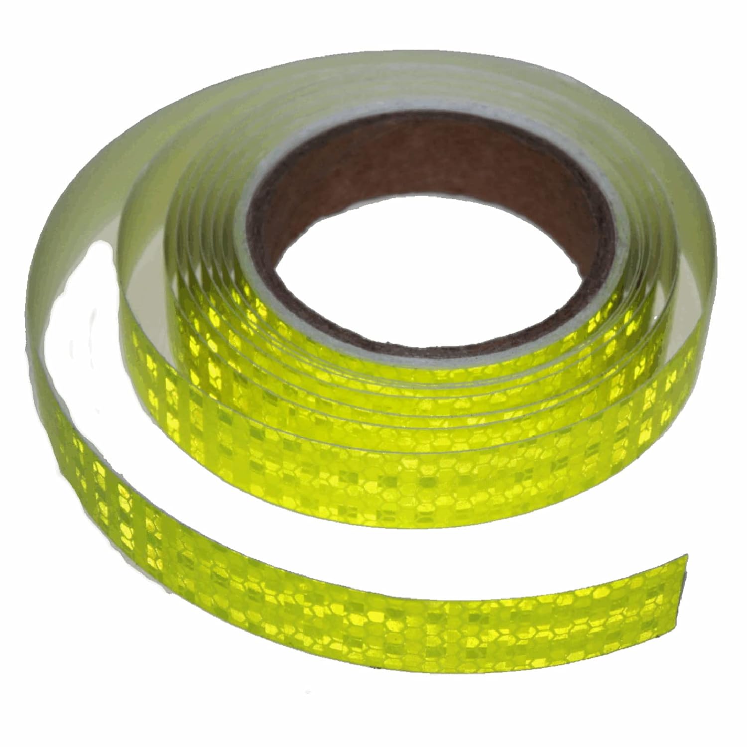 Fluorescent Yellow Reflective Tape Outdoor Waterproof 1 inch, High Visibility Warning Safety Industrial Marking Tape (15 feet)