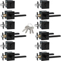 Keyed Alike(All Same Keys) Keyed Entry Door Lever with Single Cylinder Deadbolt Combo, Front Door/Exterior Door Handleset, Matte Black, 6 Set