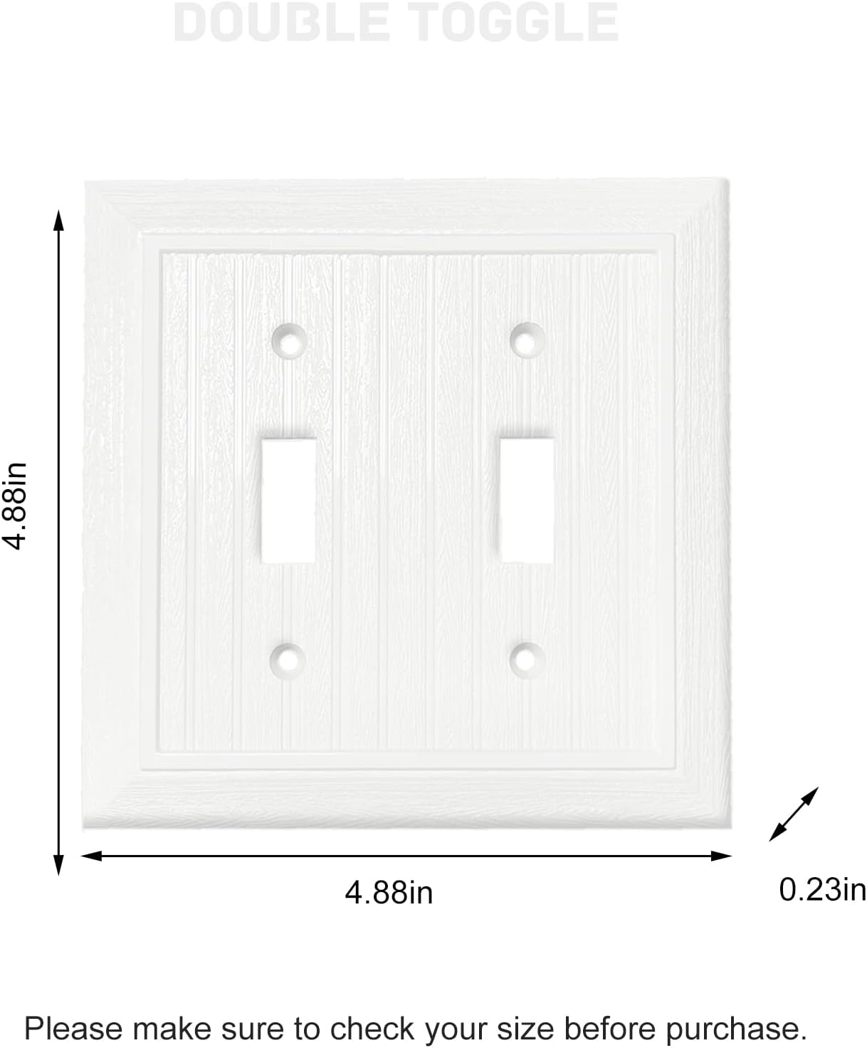 Modern Decorative Wall Plate Retro Wood Grain design Switch Cover Outlet Cover for Light Switch, Smart Switch, Dimmer, GFCI, USB Outlet (10 Pack, Double Toggle)