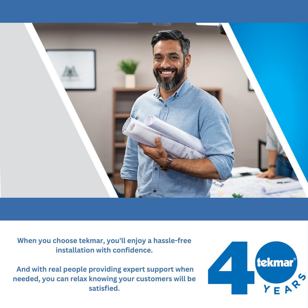 tekmar Indoor Sensor 084 | Mounts Flush or Nearly Flush to Wall for Unobtrusive Look | Mud Over the Sensor for Flawless Finish | Can Connect to Select tekmar Thermostats for Remote Temperature Sensing