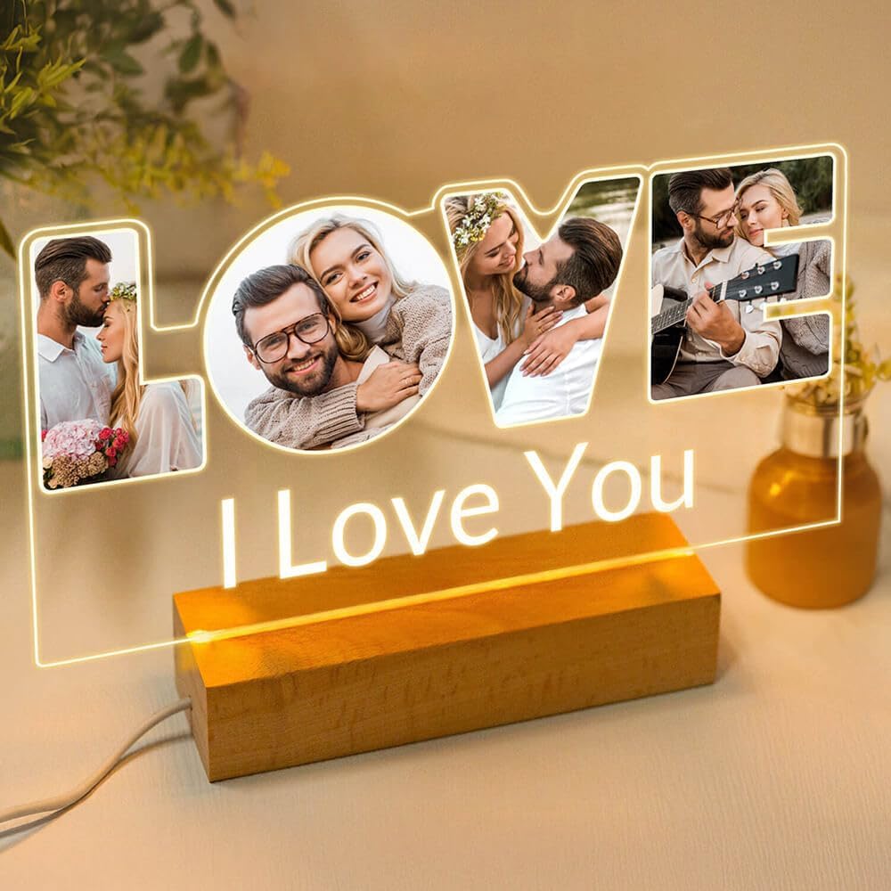 Custom Picture Frames, Personalized Photo Frames, Customized Picture Frame, Personalized Anniversary Valentines Day Gifts for Women Men Her Him Girlfriend Boyfriend Couple Mom Dad Family Pet