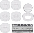 Stove Knob Safety Covers 6 PCS, Oven Knobs Covers for Child Safety, Upgraded Press Gas Stove Knob Locks with Adhesive, Child Proof Stoves Knobs Cover for Babies and Pets (White)