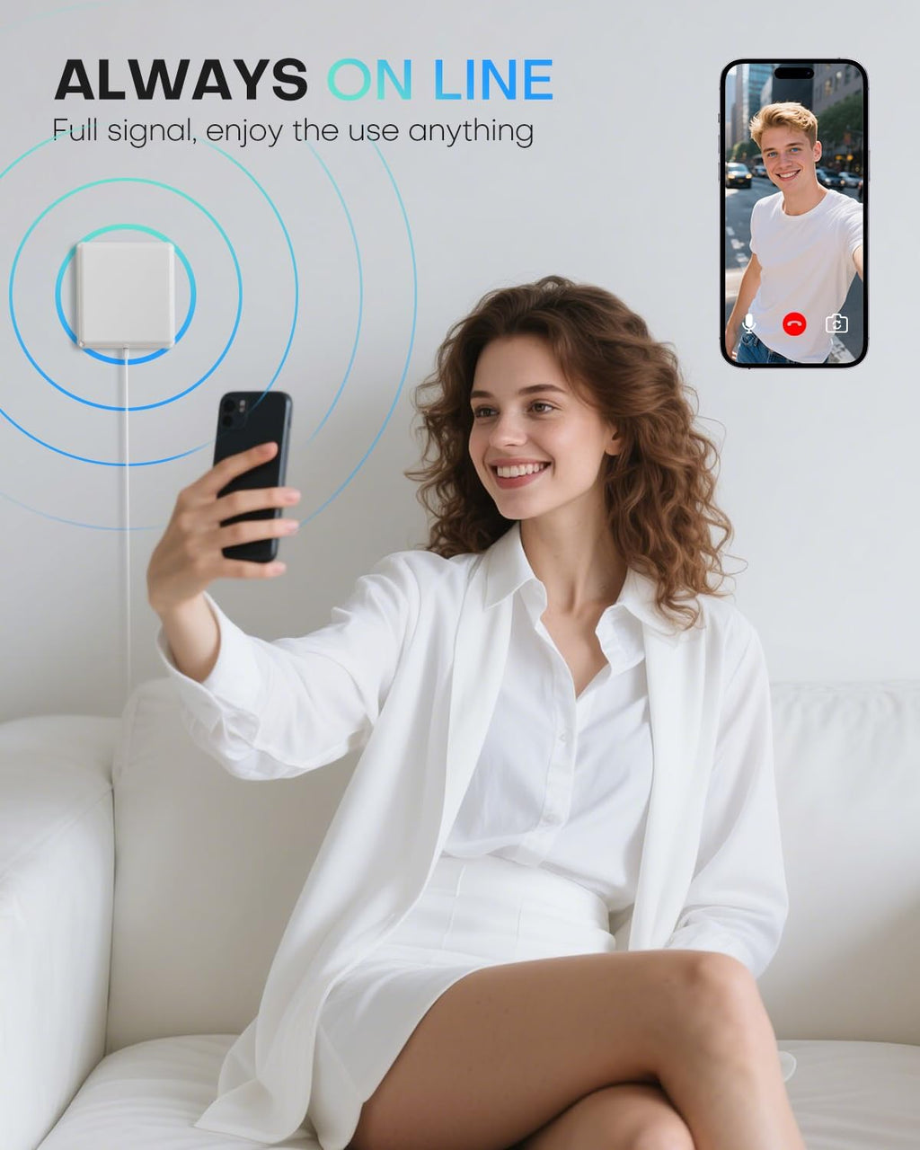 Cell Phone Signal Booster for Home Multi-Room, ZORIDA Cell Phone Booster for All U.S. Carriers Home Office, Boost 5G 4G for Verizon,72dB High Gain Antennas, Verizon, AT&T, T-Mobile App Support