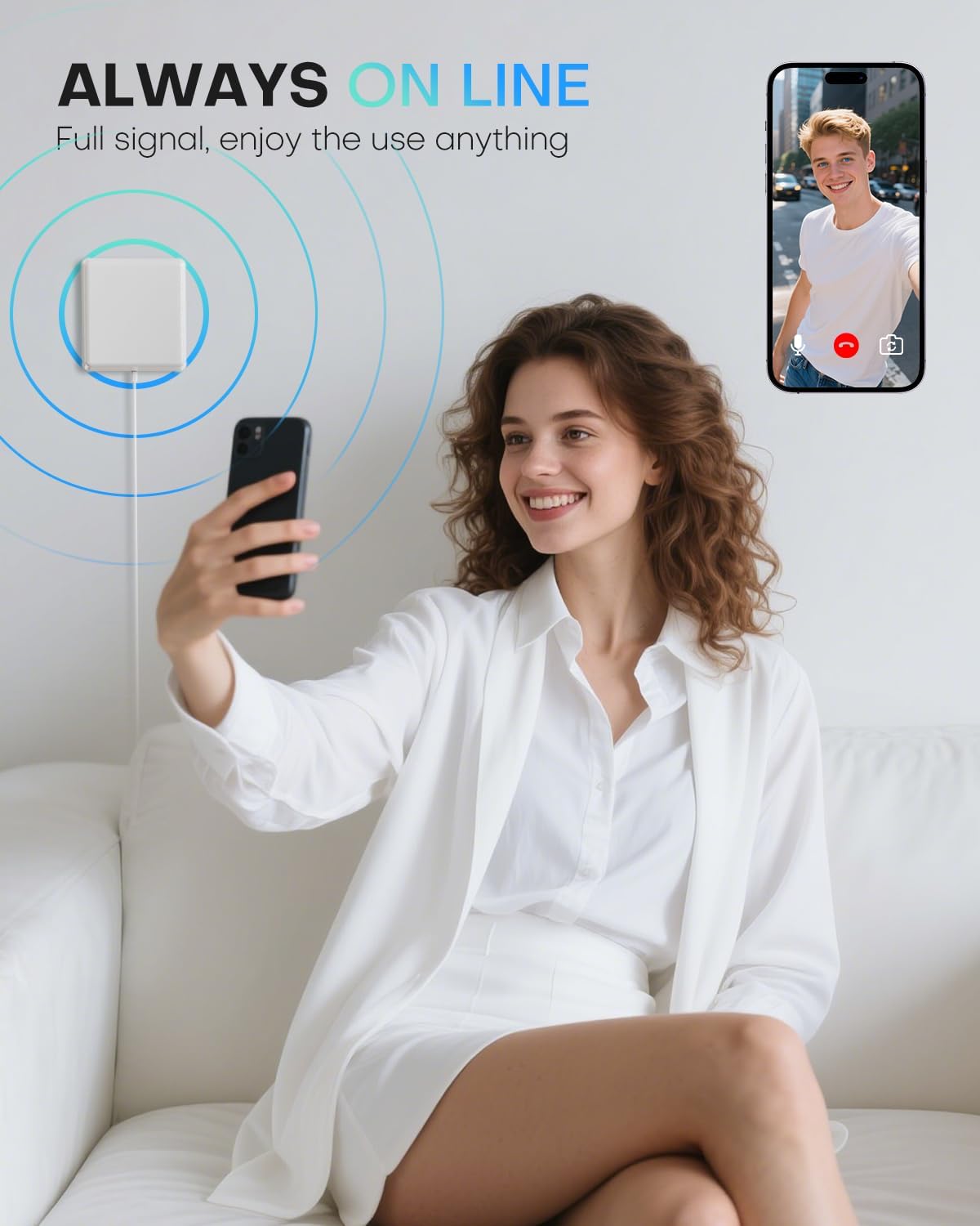 Cell Phone Signal Booster for Home Multi-Room, ZORIDA Cell Phone Booster for All U.S. Carriers Home Office, Boost 5G 4G for Verizon,72dB High Gain Antennas, Verizon, AT&T, T-Mobile App Support