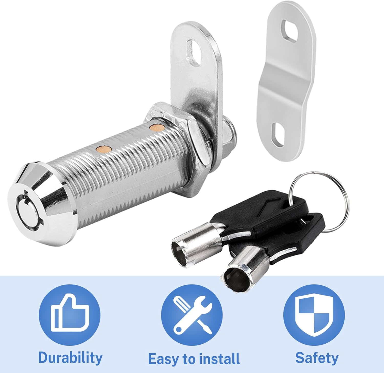 Cam RV Storage Locks Keyed Alike, 1-1/2" Fits 1-1/4" Max Door Thickness, Compartment Locks for Camper Trailer Cabinet With Keys (2 Pack)