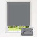 LazBlinds No Drill Blinds for Indoor Windows, Blackout Roller Shades, Cordless Window Blackout Blinds, Thermal Insulated Fabric UV Protection for Home and Office, 29" W x 48" H, Grey