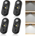 LED Motion Sensor Puck Lights, Small Rechargeable Under Cabinet Light, Dimmable Daylight White Closet Lights, Wireless Under Cabinet Lighting for Drawer, Kitchen (4 Pack)