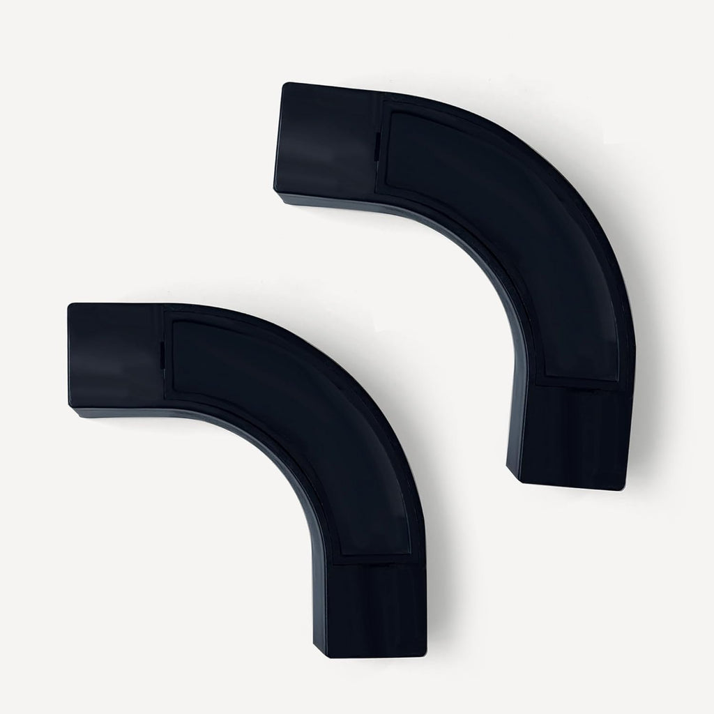 90° Curved Connectors for Ceiling Curtain Track, Ceiling Track for Curtains, Track Curtains Ceiling Mount/Wall Mount, Room Divider Curtains Tracks（Black 2 PCS）.