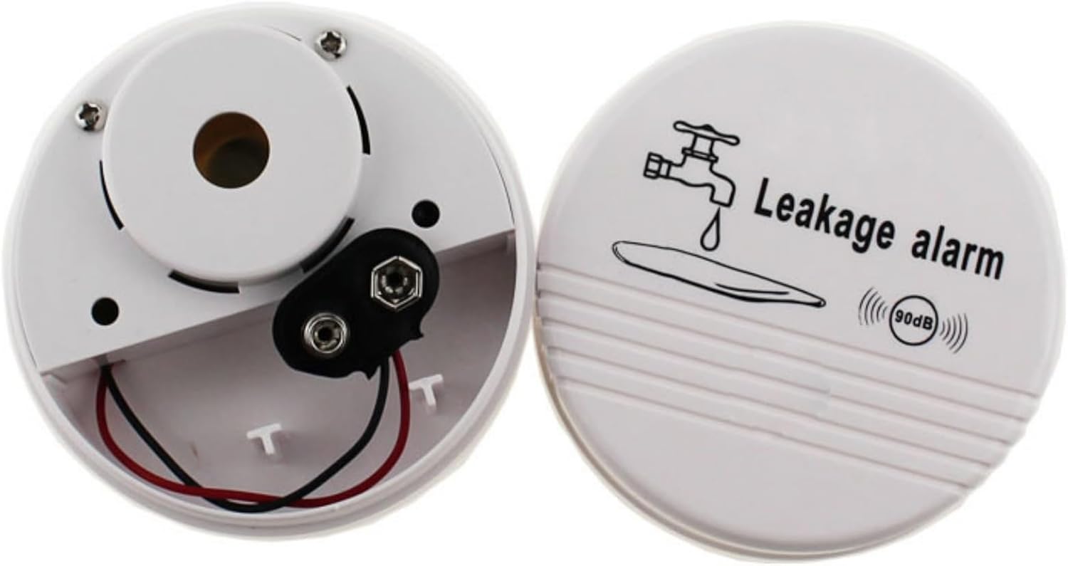 Water Leak Alarm Detectors 90dB Water Sensor Alarms Flood Detector for Basements Bathrooms Laundry Rooms