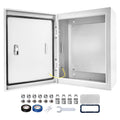 Outdoor Electrical Box 20 x 16 x 6''D NEMA 4X Enclosure Steel Box, Waterproof & Dustproof Outdoor/Indoor Lockable Electrical Junction Box, with Mounting Plate