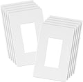 LIDER Matte Finish Decorator Switch Cover, Screwless Wall Plate, Mid-Size 1-Gang 4.88" x 3.11", Unbreakable Polycarbonate Thermoplastic, UL Listed, LSWP-31M-W10P, White, 10 pack