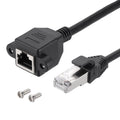 MECCANIXITY Cat5 Ethernet Extension Cable, 16.4Ft RJ45 Male to Female Screw Panel Mount Ethernet Cable Extender with 2pcs Screw for Router Modem PC Laptop Smart TV Printer