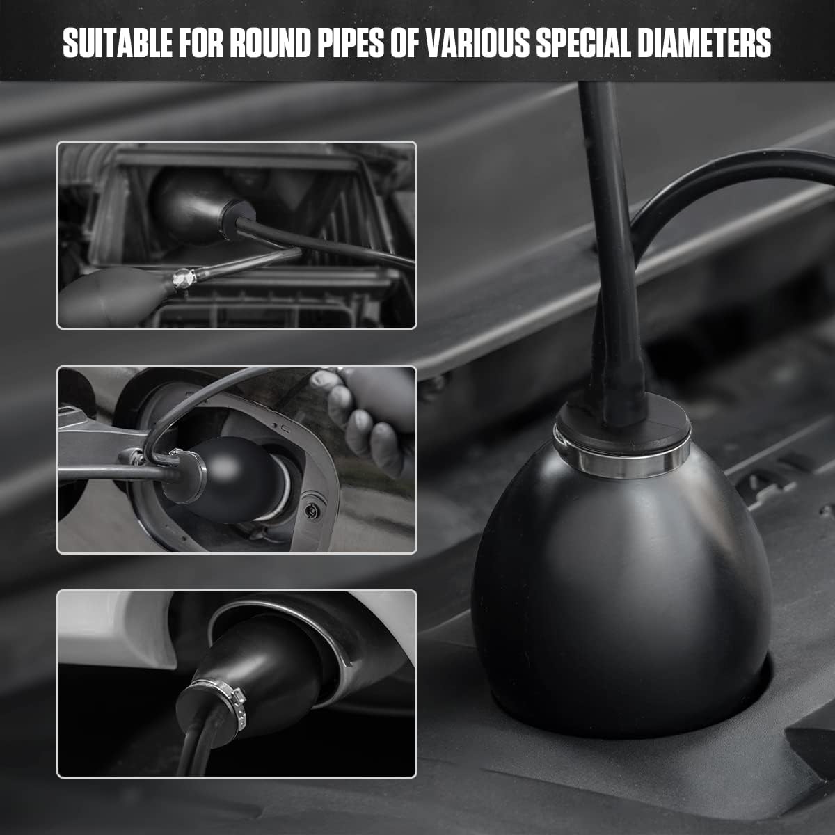 AUTOOL Universal Easy Intake Adapter for 12V Vehicle Pipes Fuel Leakage Detector Diagnositc Tester