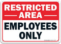 Faittoo Restricted Area Employees Only Sign, 10 x 7 Inches .40 Rust Free Aluminum, UV Protected, Weather Resistant, Waterproof, Durable Ink, Easy To Mount