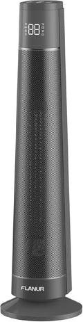 Indoor Electric Space Heaters, 1500W PTC Ceramic Heater with APP & Remote Control, 70° Oscillation for 220 sq.ft, 3 Heat Modes & 12H Timer, 45dB Space Heaters for Office & Home Use, Grey