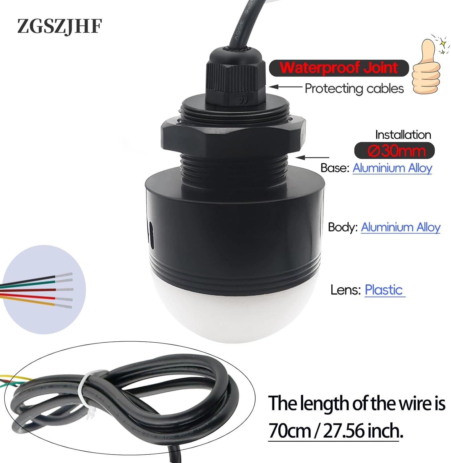 Industrial 24V DC/AC LED Warning Lights - 3 Color Column Signal Tower Indicator Lamp Beacon with Continuou Buzzer