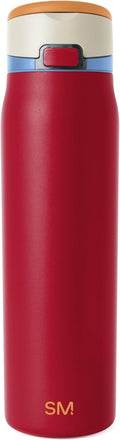 Simple Modern Mesa Loop Water Bottle with Covered Straw and Handle | 30oz Cup Holder Friendly Insulated Stainless Steel Bottles for Travel, Sports and School | Salsa