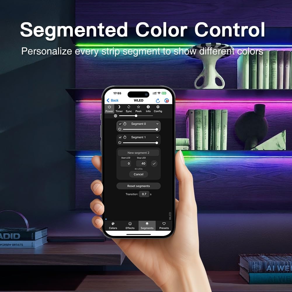 Elite Series ESP32 WLED LED Strip Controller Dynamic Mic Sound Reactive 20A Fuse Level Shifter UART Energy Save Relay for WS2811 WS2812 SK6812 WS2813 WS2815 Addressable RGB IC Strip