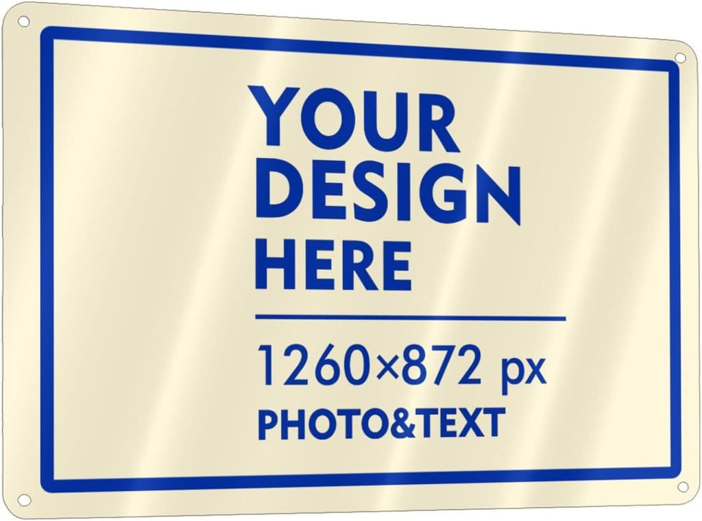 Custom Outdoor Metal Sign - 12 x 8 Customized Personalized Aluminum for Office, Home, Business, Decor, Custom Road, Rust-Proof (Blue Text Box)