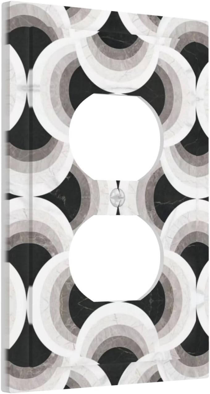Abstract Art Marble Duplex Outlet Decorative Light Switch Covers Electrical Faceplate Switch Plates for Bathroom Kitchen Home