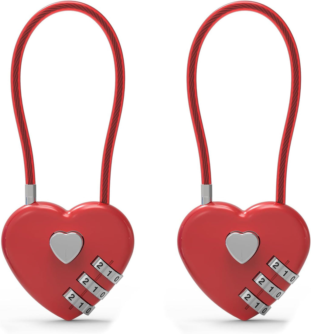 Small Combination Padlock, Cable Locks with Combination, Cute Padlock with Number, Combo Cable Lock for Luggage, Suitcase, Gym Locker, Backpack Zipper, Bag, Toolbox, Helmet, Travel Safe