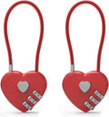 Small Combination Padlock, Cable Locks with Combination, Cute Padlock with Number, Combo Cable Lock for Luggage, Suitcase, Gym Locker, Backpack Zipper, Bag, Toolbox, Helmet, Travel Safe