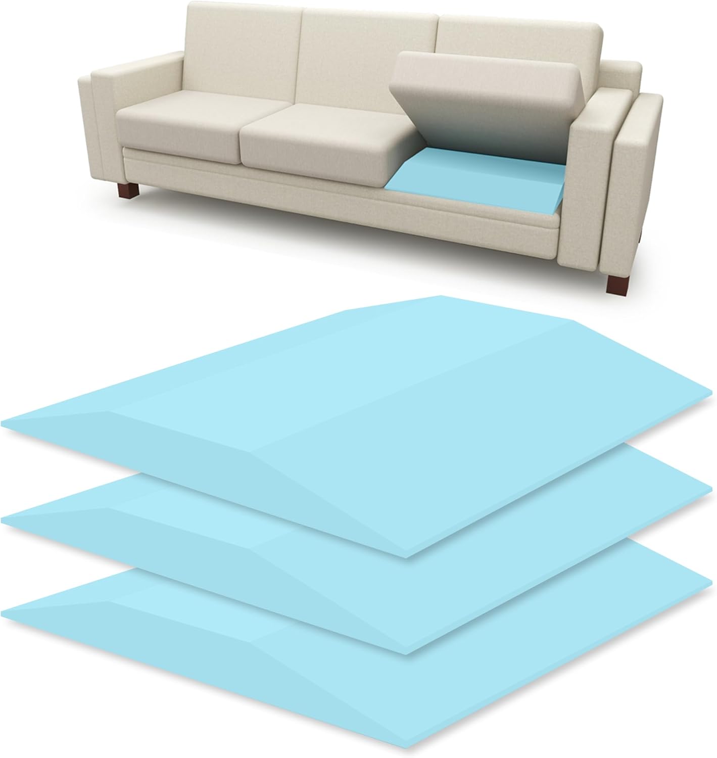 Tromlycs Sofa Cushion Support for Sagging Seat Trapezoidal Furniture Seat Under Couch Cushion Sag Repair Set of 3