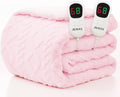 Heated Electric Blanket King Size-100"x90" Heating Blanket with 10 Heating Levels & 5 Time Settings Over-Heat Protection，Winter Warmer for Adults with ETL Certification（Pink）