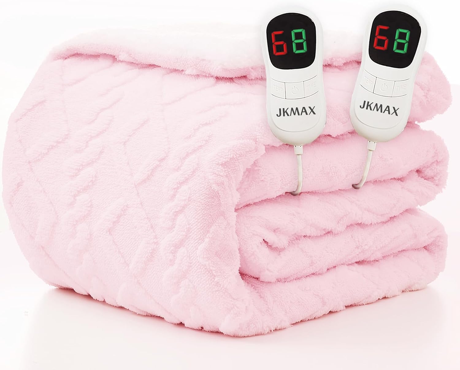 Heated Electric Blanket King Size-100"x90" Heating Blanket with 10 Heating Levels & 5 Time Settings Over-Heat Protection，Winter Warmer for Adults with ETL Certification（Pink）