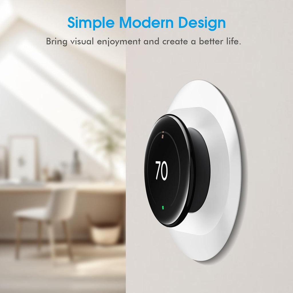 CaseBot Wall Plate Cover Compatible with Google Nest Learning Thermostat (4th Gen), Practical Nest Thermostat Trim Kit, with Temperature Sensor Holder, Easy Installation (White)
