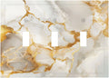 Gold Marble Crack Simple Abstract Print Decorative Switch Plates 3 Gang Wall Plate Triple Toggle Light Switch Cover Faceplate Electrical Wall Panels for Bathroom Kitchen Home Decor