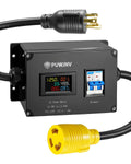 30A AC Power Meter, 125V L5-30P to L5-30R Outlet Energy Monitor, LCD Display Digital Multimeter Tester, Voltage Current Power Frequency Meter with Overload Protection