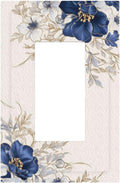 Decorative Outlet Covers Rustic Blue White Flowers Floral Penoy 1 Gang Single Decora GFCI Device Light Switch Covers Plate 1 Rocker Wall Plate Jumbo Face Plate