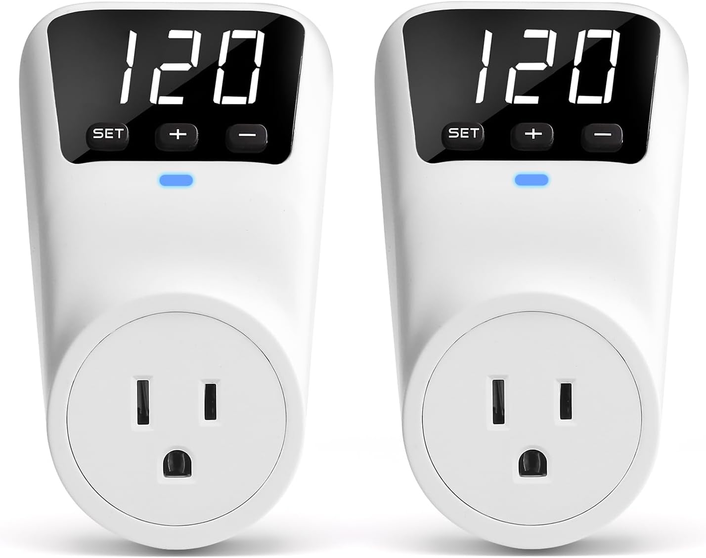 BSEED Surge Protector, 1800W Wall Surge Protector for Refrigerator, TV, PC, Home Appliance, Voltage Regulator with LED Display Screen, Adjustable Voltage Protector, 15A, 120V, 2 Pack