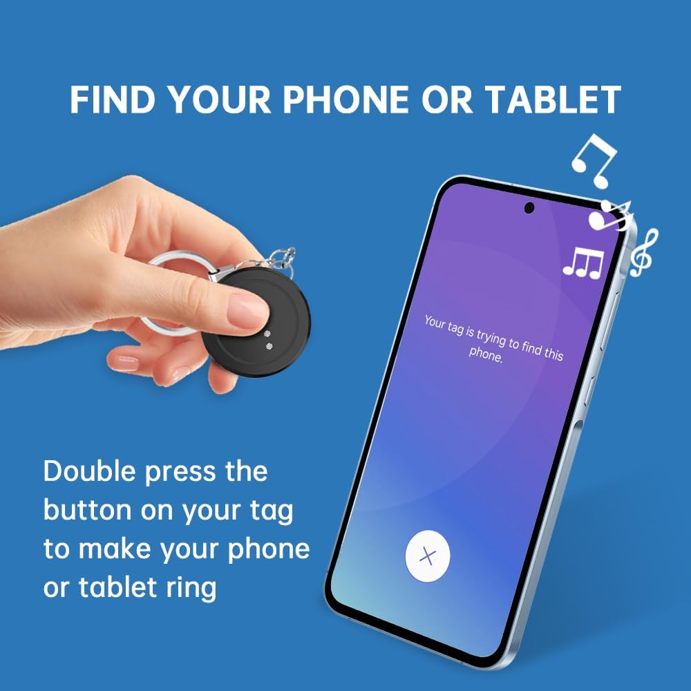 Bluetooth Tracker SmartTag for Samsung, Item Locator for Keys, Wallet, Luggage, Pets, IP65 Water-Resistant, Long and Replaceable Battery Life, Compatible with Galaxy Devices, 1 PC (Samsung Only)