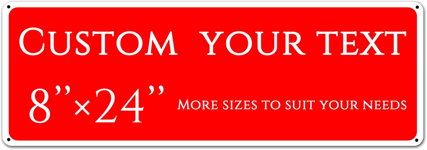 Custom Sign, Custom Indoor/Outdoor Decorative Sign，Aluminum Weatherproof Metal Sign Multiple Sizes, personalized door sign，Business, Workplace, office, Home,Warning(8 * 24 Inch)