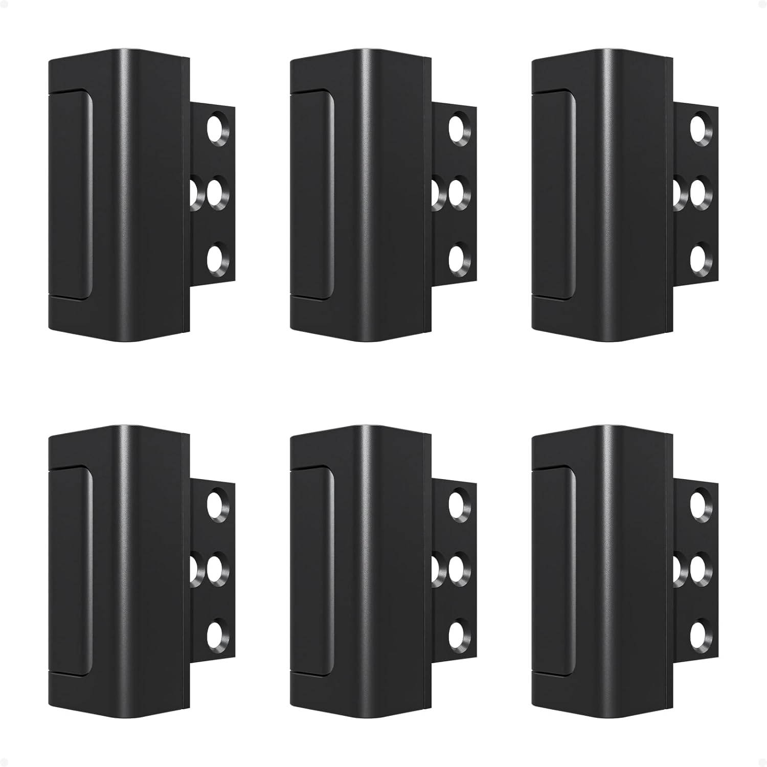 6Pack Home Security Door Reinforcement Lock Childproof, Door Locks for Kids Safety, Door Lock Latch Stopper for Front Door Inside Top of Door, Aluminum Construction Finish