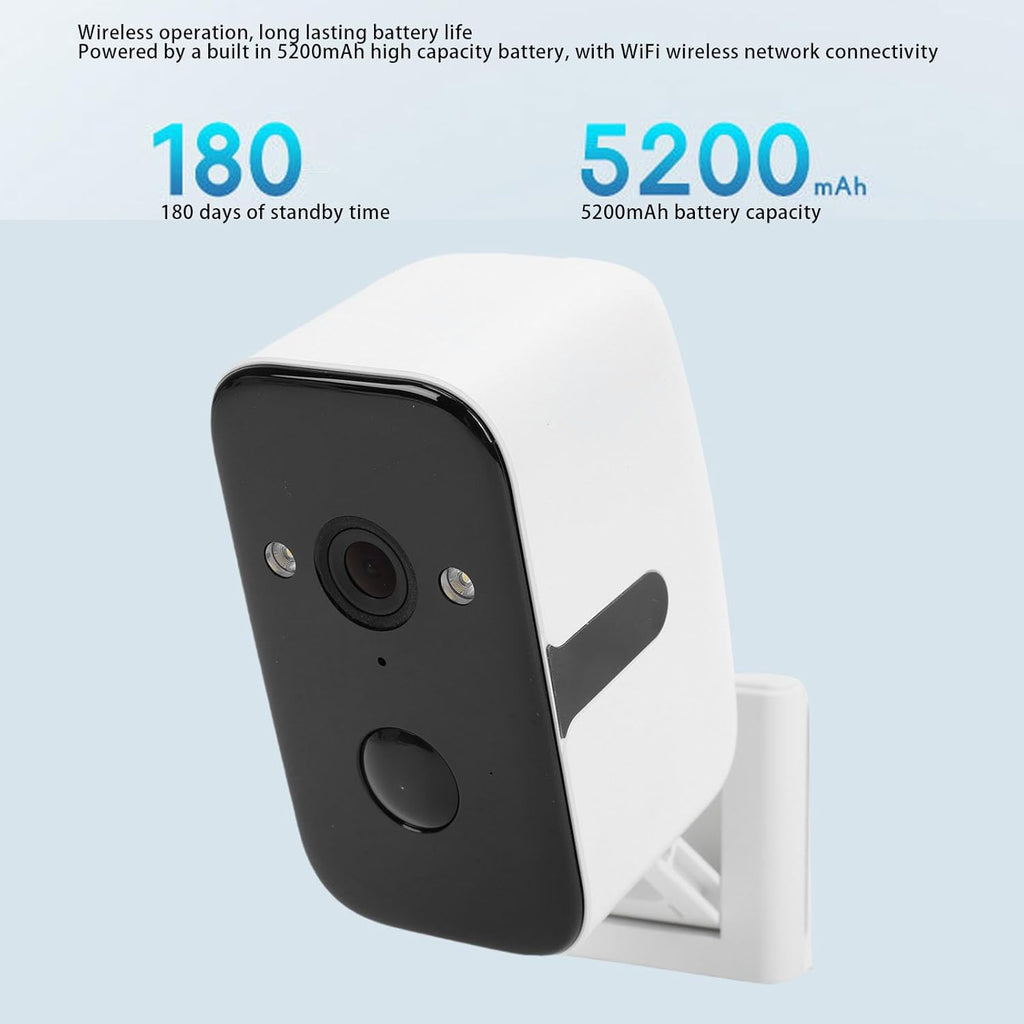 Pan Tilt Security Camera, 2K HD with Magnetic Mount, Wireless WiFi and No Monthly Fee, 5200mAh Battery for Easy Indoor Outdoor Installation