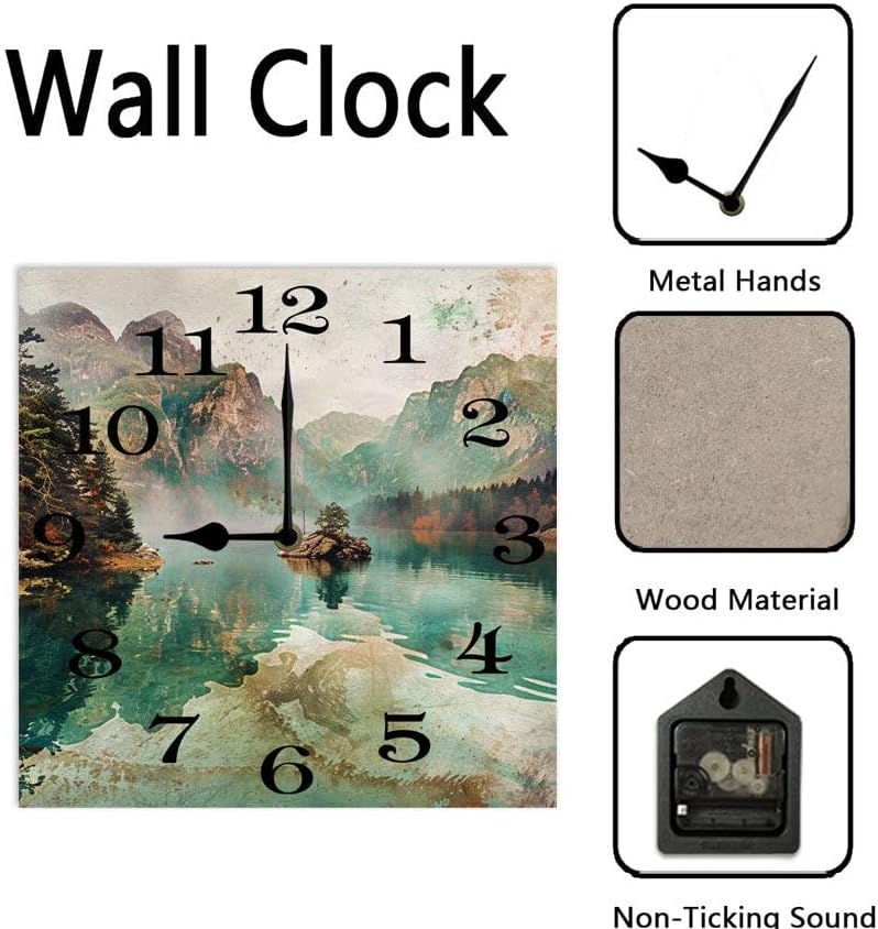 10 in Cosmic Connection -218 Wood Wall Clock – Digital Time Display, Smart Home Compatible for Bedside or Workspace