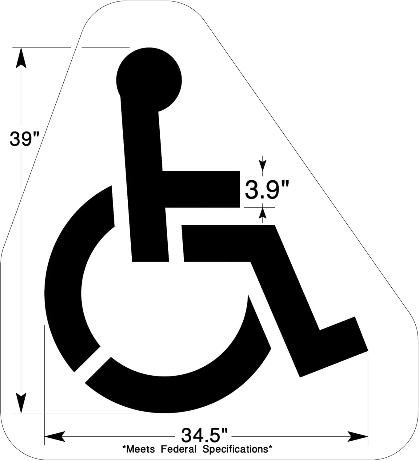 Large Handicap Parking Stencil | Part#: 10000204 | 42" W x 48" H | Flexible and Durable 1/8" PolyTough Lifetime | Made in USA