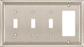 Henne Bery Sunken Pearls Heavy Duty Decorative Wall Plate Switch Plate Outlet Cover (Triple Toggle/Single Decorator, Satin Nickel)
