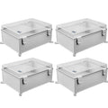 Co. ABS Waterproof IP67 Hinged Electronics Box with Mounting Plate, Bracket (11.81" x 15.7" x 6.7", Clear Cover - 4 Pack)