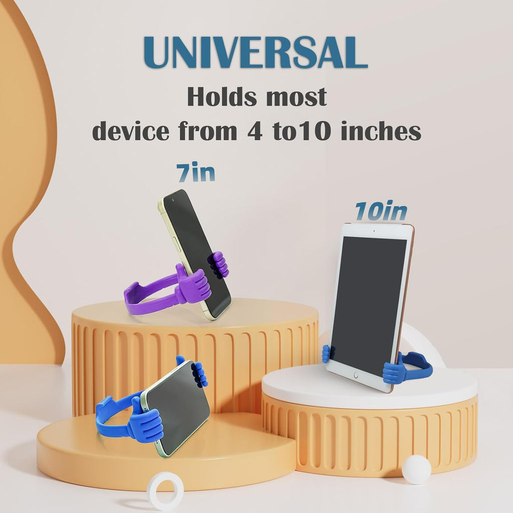 Honsky Cell Phone Tablet Stands (Pack of 5) Thumbs-up Cellphone Holder, Tablet Display Stand, Mobile Smartphone Mount Cradle for Desk Desktop - Universal, Multi-Angle, Cute, Blue