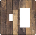 Cool Brown Wood Style Vintage Rustic Print Outlet Covers 1 Toggle 1 Rocker Combination Decorative Wall Plate Electrical Switch Plates Light Switch Cover Plate for Farmhouse Home Decor