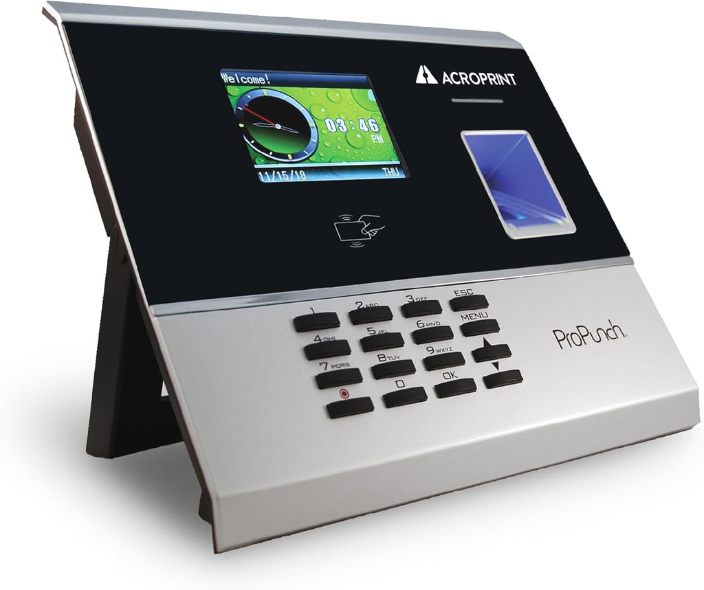 Acroprint ProPunch Time Clock System for Employees – Biometric Fingerprint Time Clock for Small Business, No Monthly Fees, Advanced Time Card Machine with Employee Time Tracker