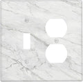 Wallplates Marble Granite White And Grey 1 Toggle 1 Duplex Switch Plate Electrical GFCI Faceplate Decorative Light Switch Covers for Home Bedroom Decor