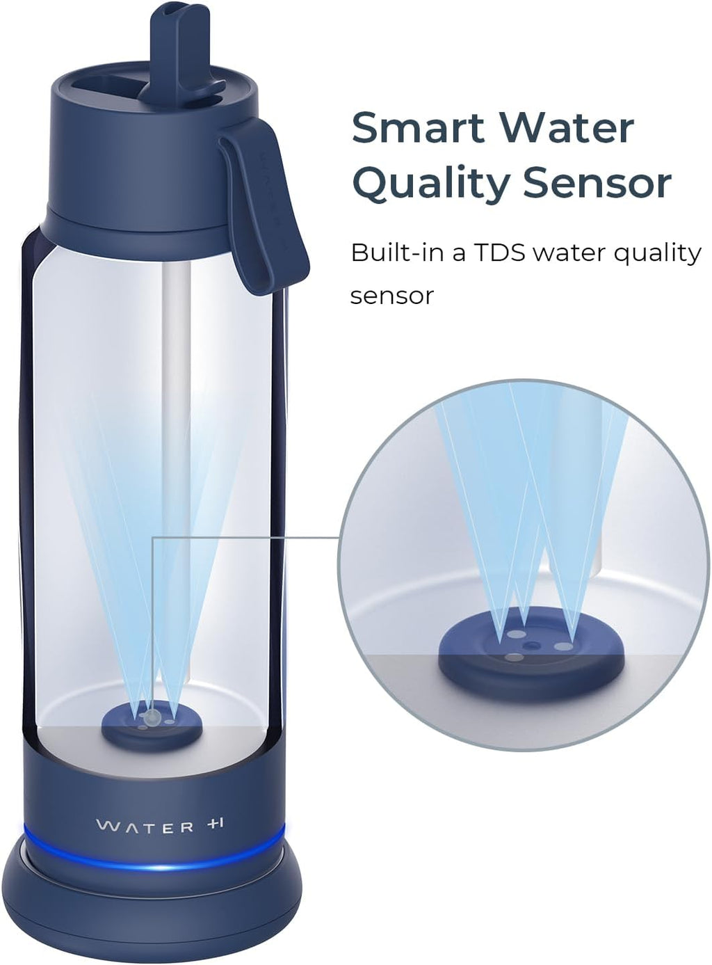 WATERH Vita Smart Water Bottle with Reminder to Drink Water, BPA-Free Vacuum Insulated Water Bottles with Filter & Straw, Bluetooth Intake Water Tracking Bottle, Ideal for Gift (18 oz)