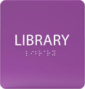 6" X6" Library Sign - ADA Compliant Tactile Graphics Grade 2 Braille Text Acrylic Wall Sign - Quiet zone, Information Convey, Group Study Room Door Signs for Office, School, Home