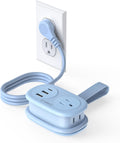 ORICO Pocket Power Strip for Travel, 5 in 1 Extension Cord with 2 AC Outlets 2 USB-A and 1 USB-C Ports, 3.7 ft Flat Plug Wrapped Around Power Strip for Cruise Office, Hotel, Home- AP3